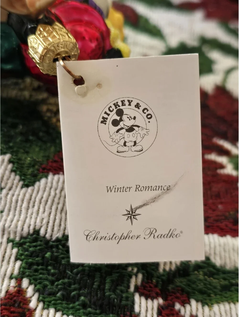 Vtg Christopher Radko”Winter Romance” Christmas Ornament 99-DIS-28 Mickey Minnie